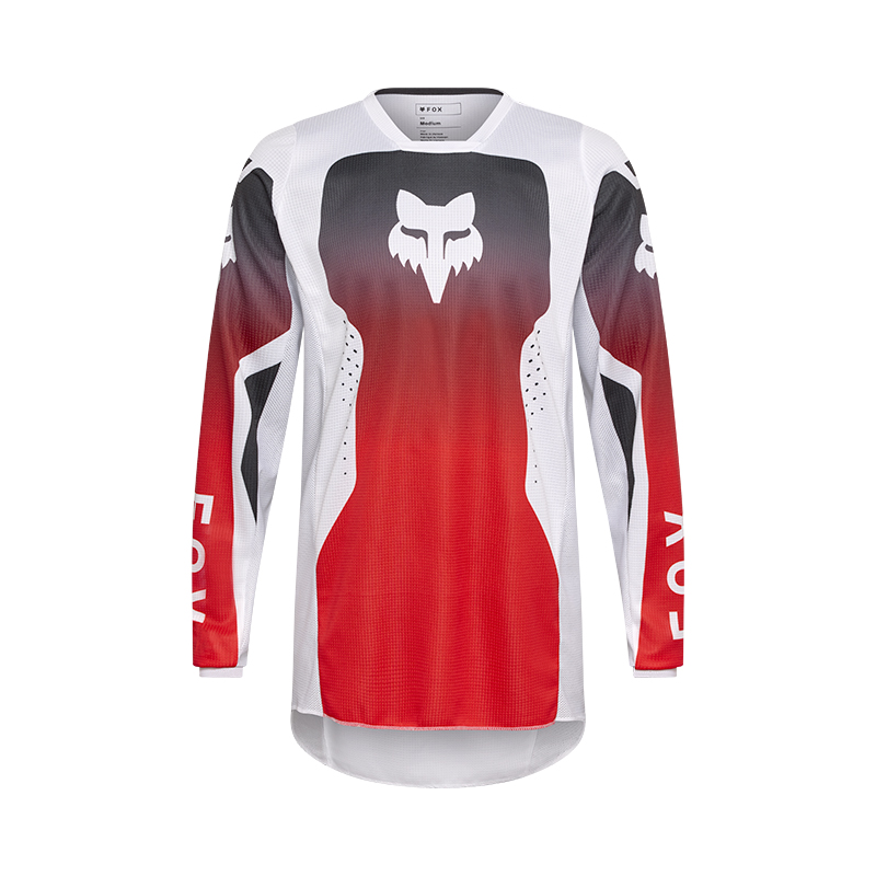 maillotcross fox shield 180 rouge blanc