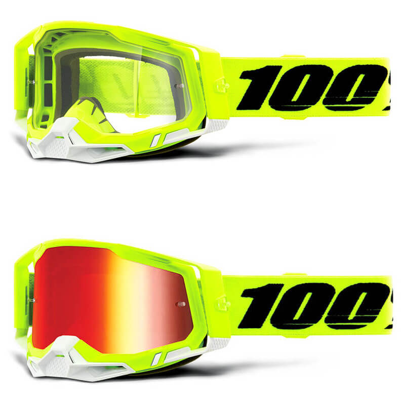 masque 100 percent racecraft 2 jaune fluo 2021