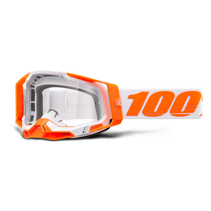 masque 100 percent racecraft2 orange 2022 ecran clair mx