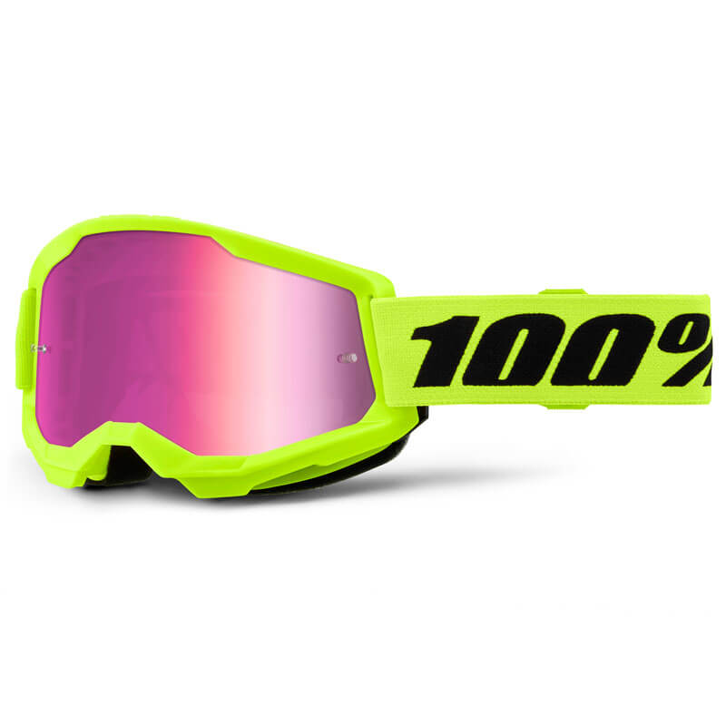 masque 100 percent strata jaune fluo miroir 2024