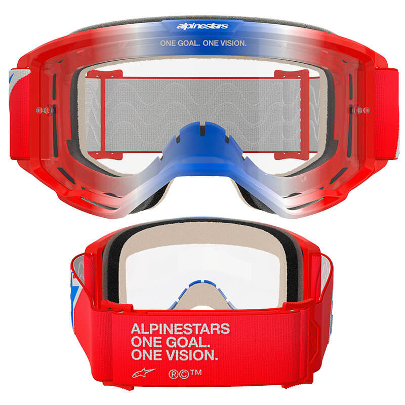 masque alpinestars vision 5 corp rouge blanc bleu clair 2025 cross