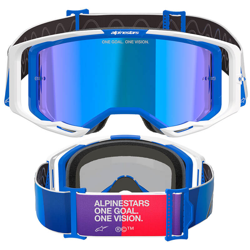 masque alpinestars vision 8 corp bleu blanc mirror 2025 cross