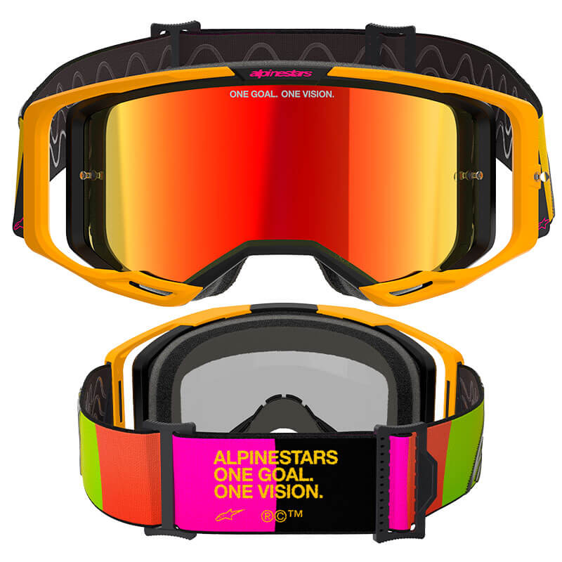 masque alpinestars vision 8 corp jaune rose mirror 2025 cross