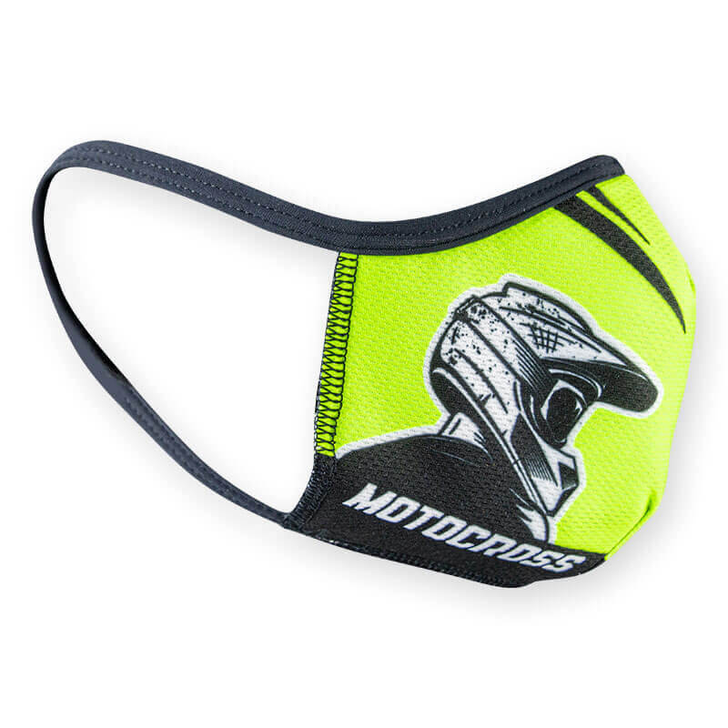 masque covid 19 fxmotors motocross jaune fluo protection