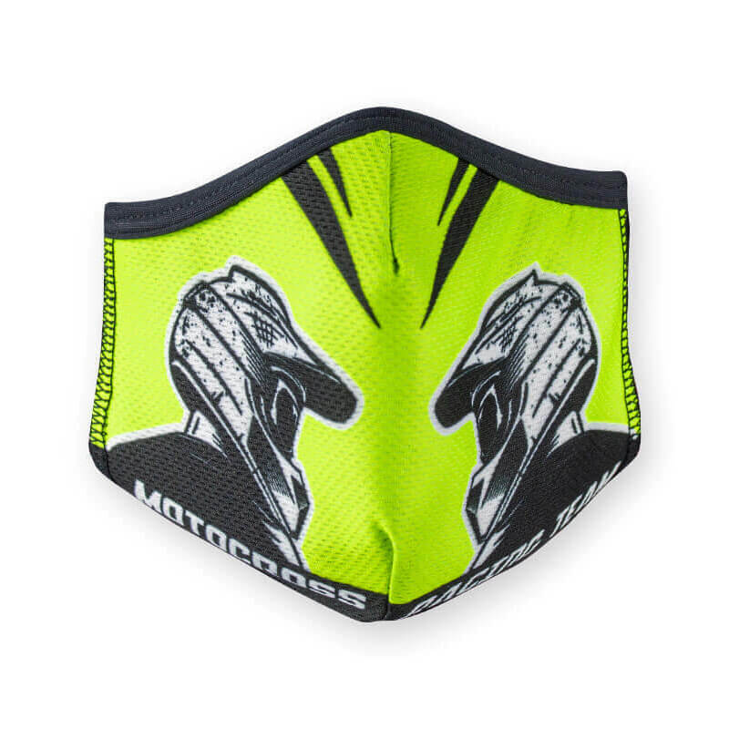 masque covid 19 fxmotors motocross jaune fluo