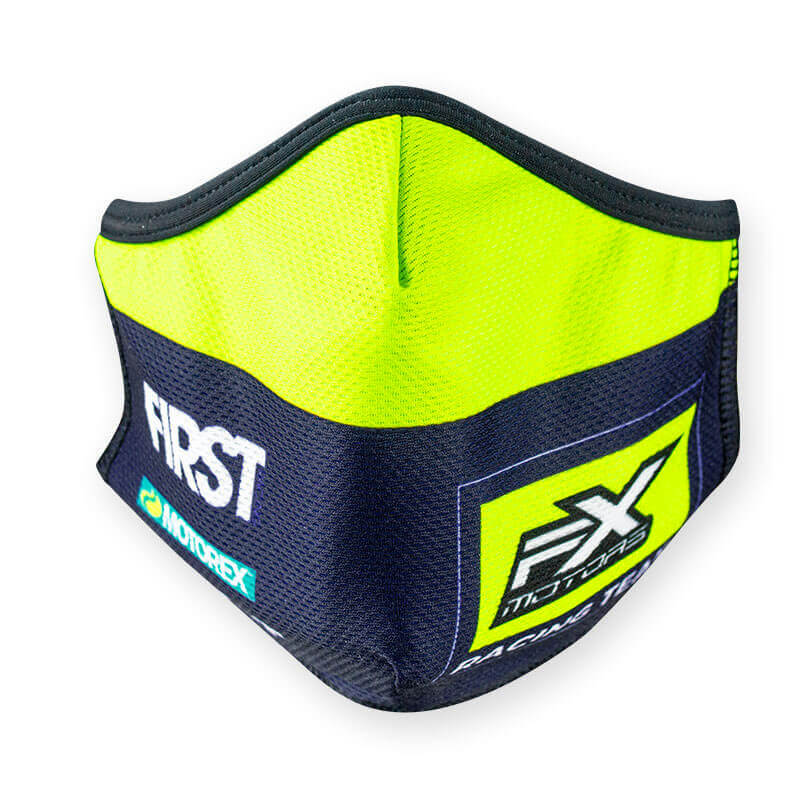 masque covid 19 fxmotors racing team jaune fluo