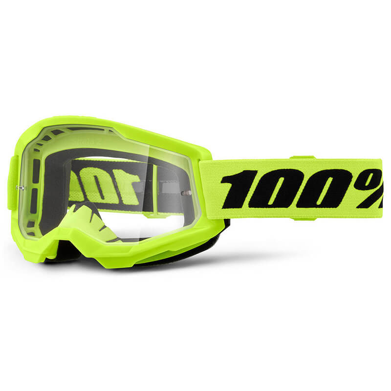 masque enfant 100 percent strata mini jaune fluo 2025