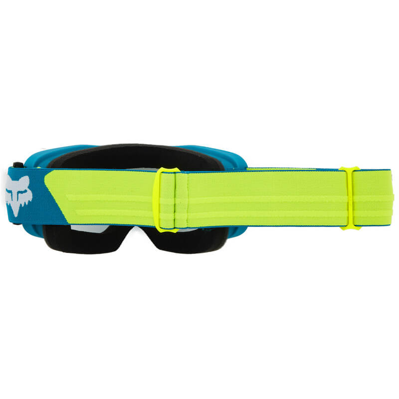 masque fox racing main core bleu jaune fluo clair 2024 cross