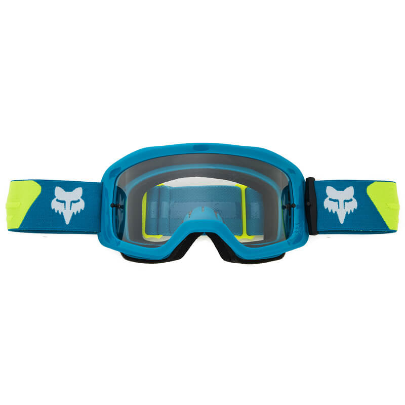 masque fox racing main core bleu jaune fluo clair 2024