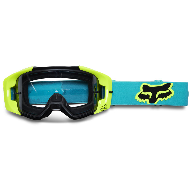 masque fox racing vue stray bleu jaune fluo 2023