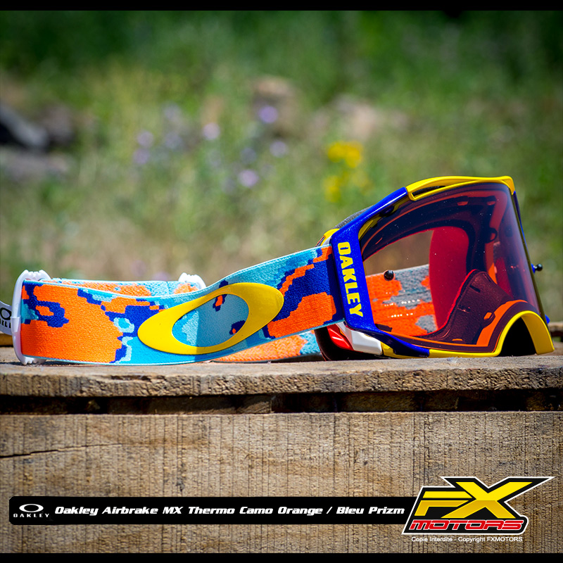 Masque Cross Oakley Airbrake MX Thermo Camo OrangeBleu Pr Masque Cross Oakley Airbrake MX Thermo Camo OrangeBleu Pr