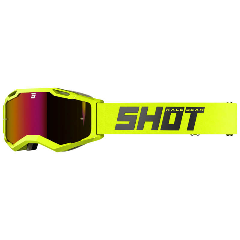 masque shot iris solid jaune fluo brillant 2022 motocross