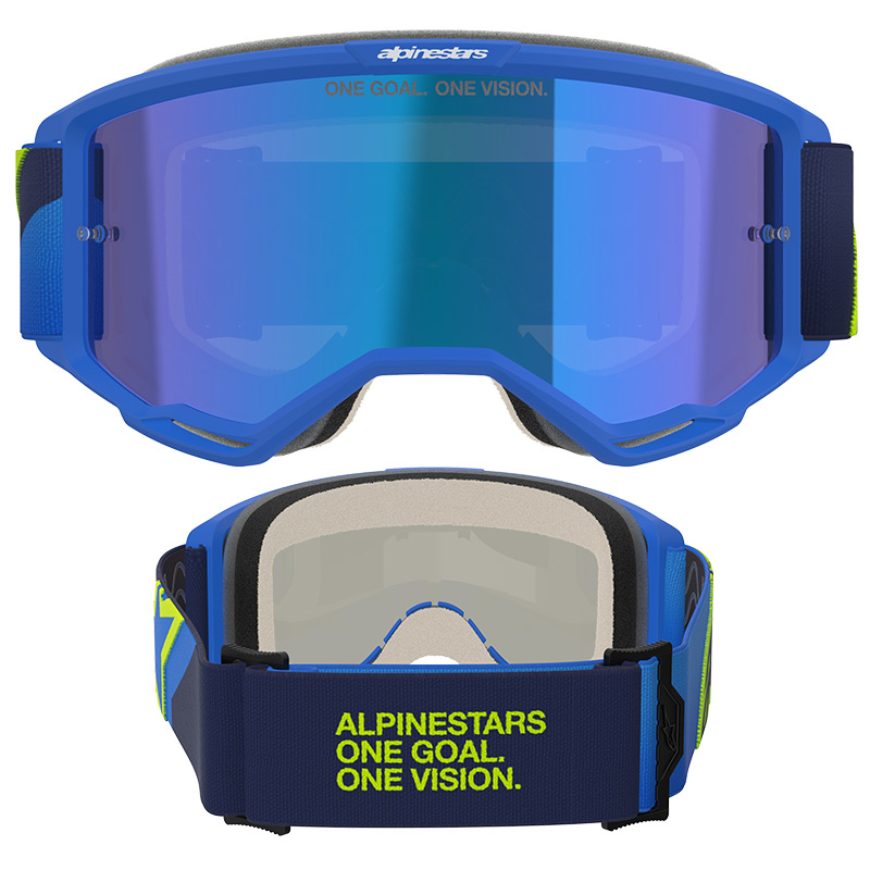 masque vision5 corp miroir bleu jaunefluo cross