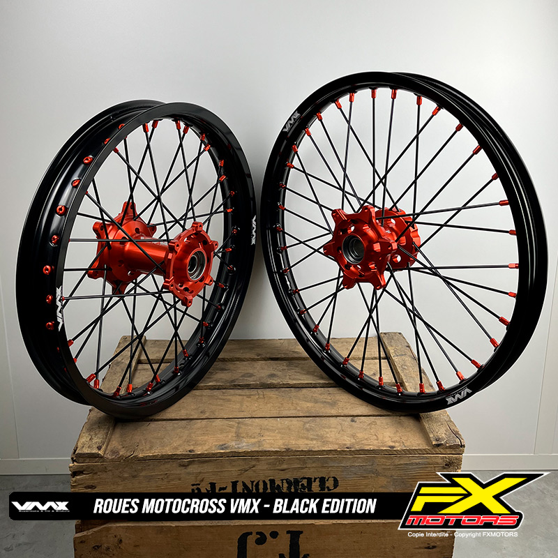 motocross enduro cross paires roues vmx noir orange 