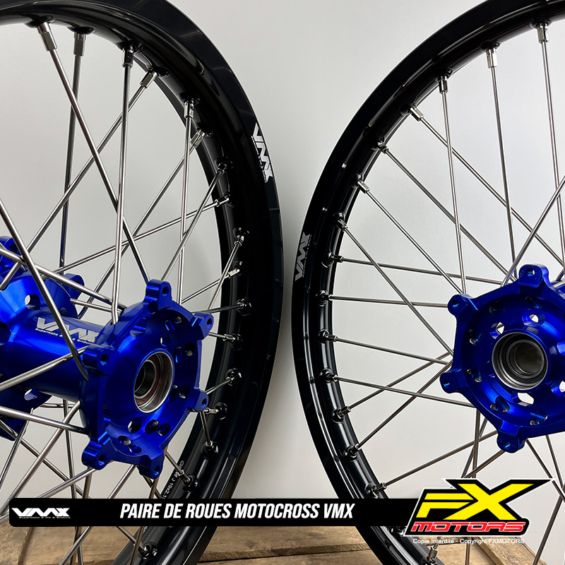 paires roues motocross enduro cross gris bleu 2 