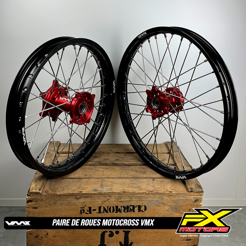 paires roues motocross enduro cross gris rouge 2 