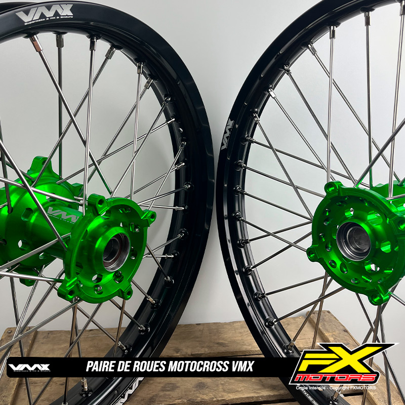 paires roues motocross enduro cross gris vert 2 