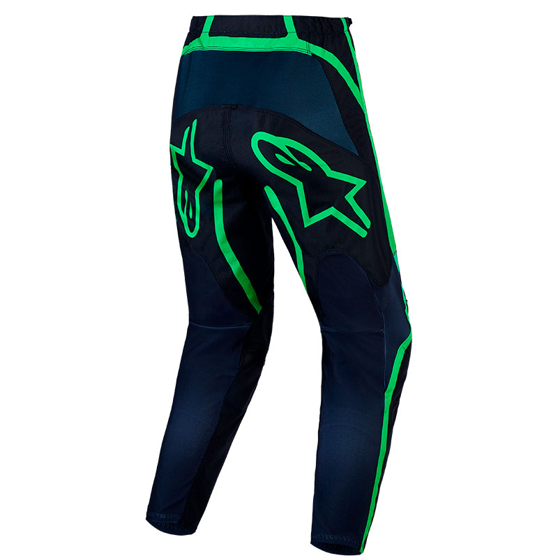 pantalon alpinestars fluid apex v2 bleu vert fluo dos