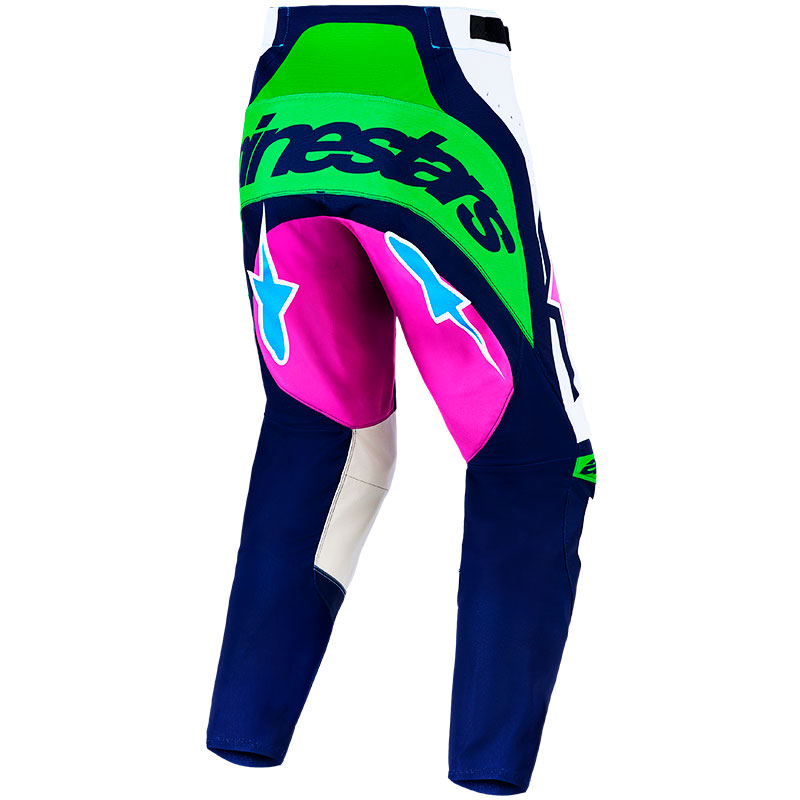 pantalon alpinestars techstar maven blanc bleu vert dos