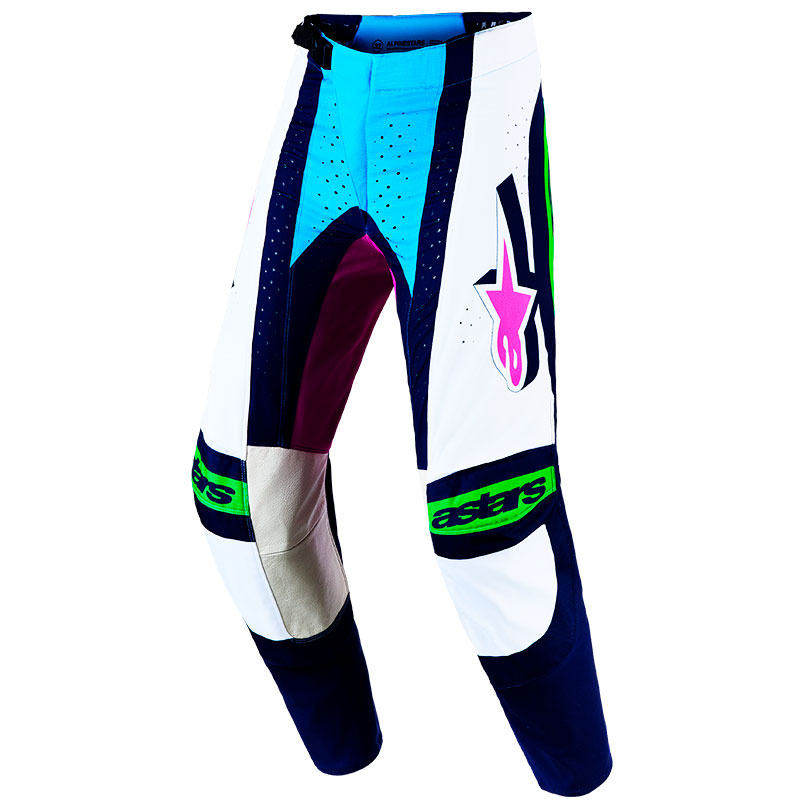 pantalon alpinestars techstar maven blanc bleu vert face