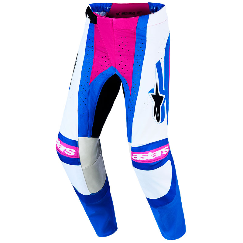 pantalon alpinestars techstar maven blanc violet bleu face