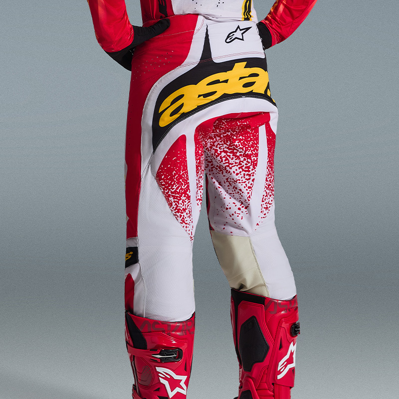 pantalon alpinestars techstar nomur rouge noir gris jaune sx