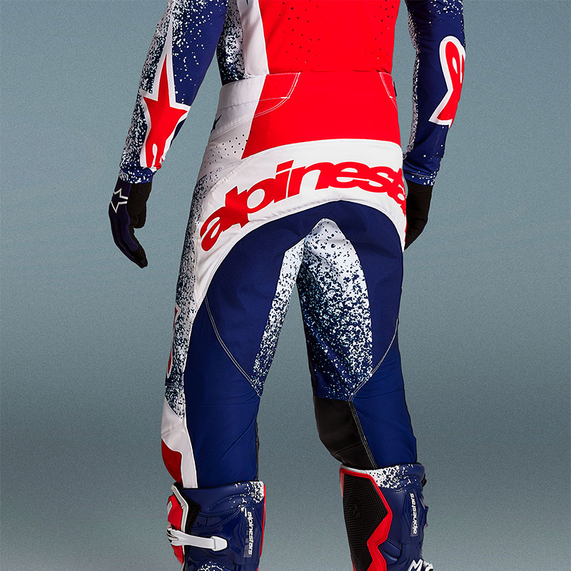 pantalon alpinestars techstar unity edition limitee bleu blanc rouge