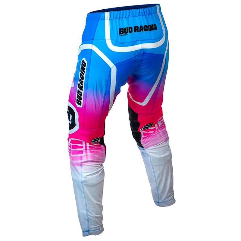pantalon bud racing neon rose bleu 2025 cross mx