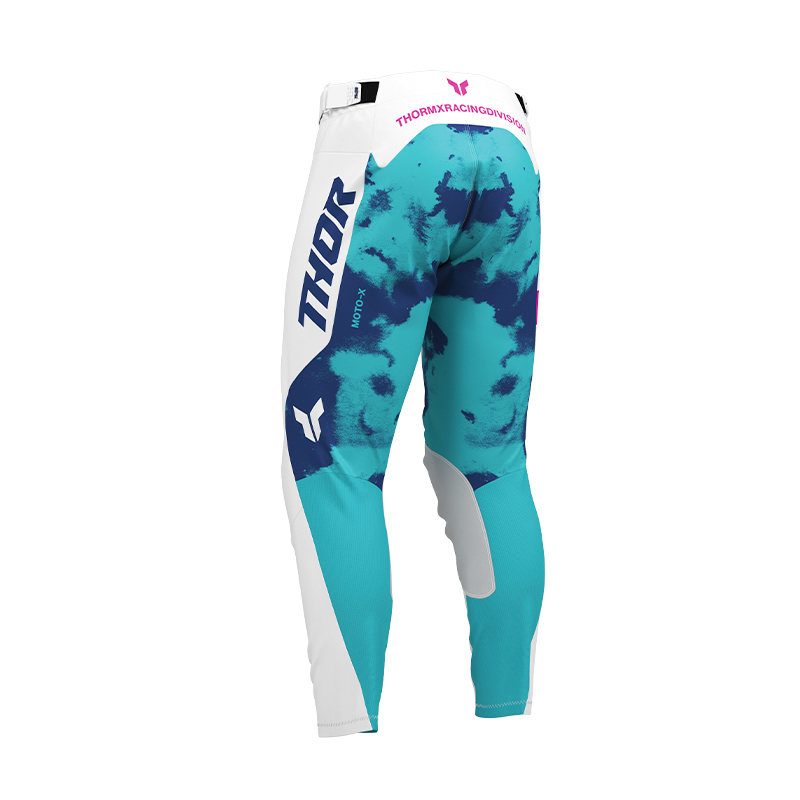 pantalon cross thor launchmode blanc bleu turquoise dos