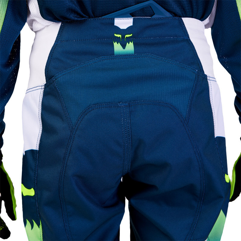 pantalon enfant fox racing 180 flora bleu jaune fluo 2024 cross