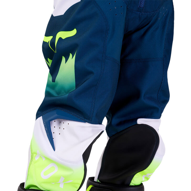 pantalon enfant fox racing 180 flora bleu jaune fluo 2024 enduro