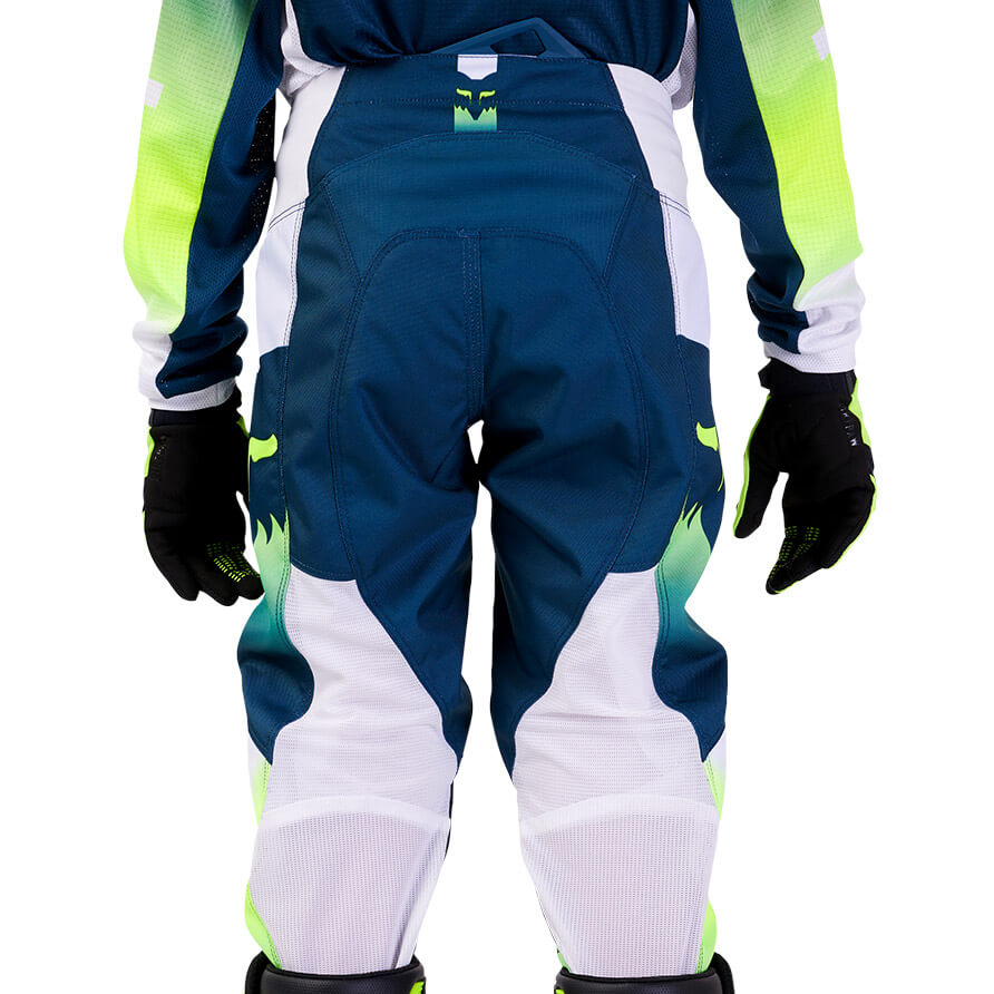 pantalon enfant fox racing 180 flora bleu jaune fluo 2024 sx