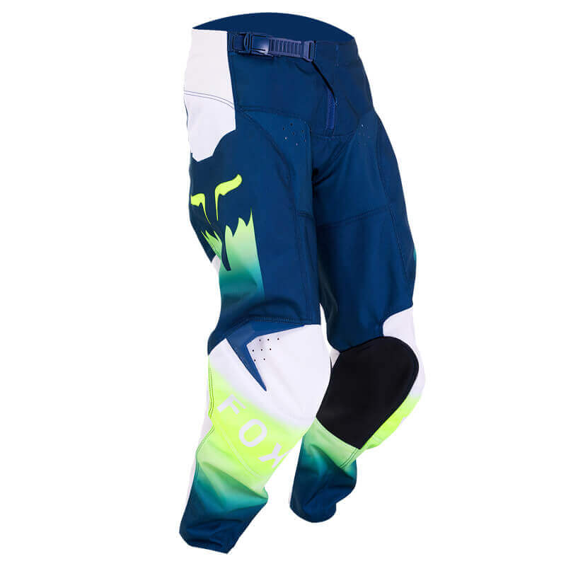 pantalon enfant fox racing 180 flora bleu jaune fluo 2024