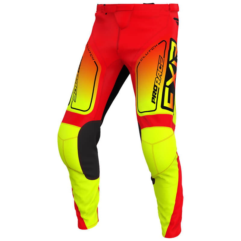 pantalon enfant fxr clutch rouge jaune fluo 2024