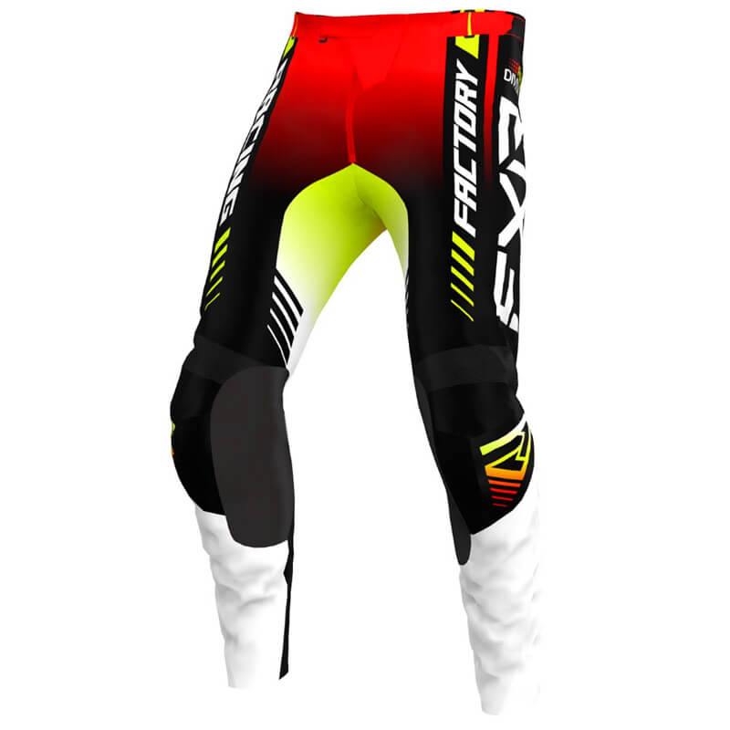 pantalon enfant fxr racing clutch pro noir blanc jaune fluo 2023