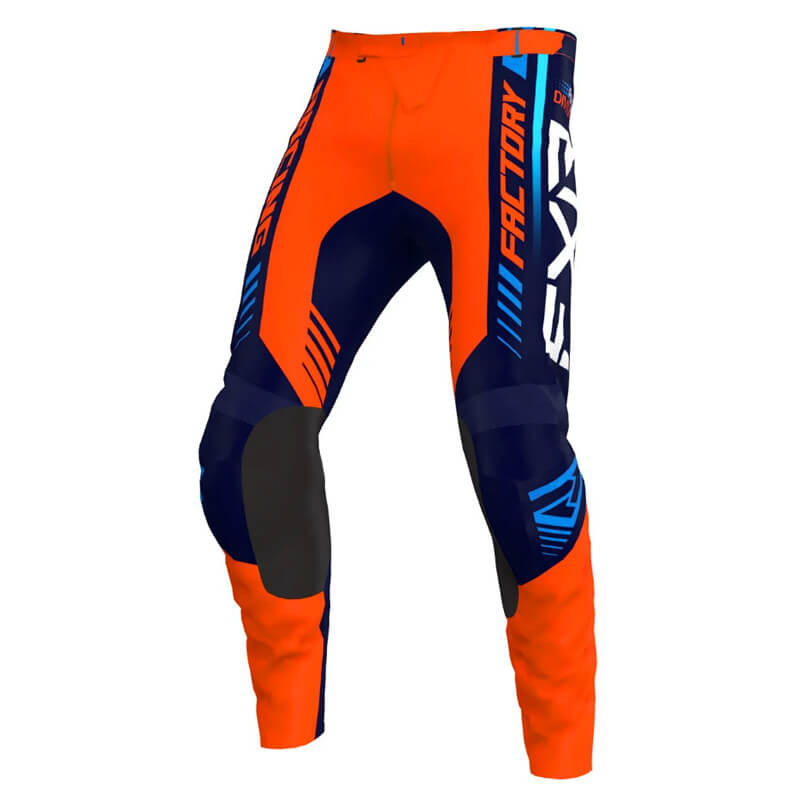 pantalon enfant fxr racing clutch pro orange bleu 2023
