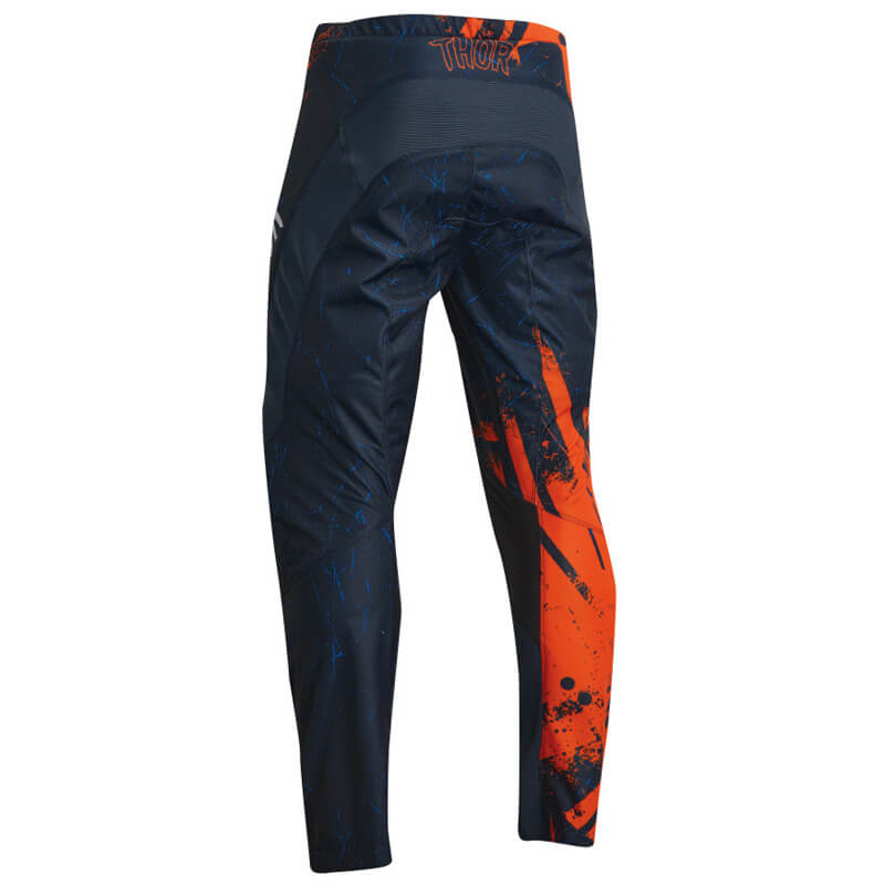 pantalon enfant thor mx sector gnar bleu nuit orange 2023 cross