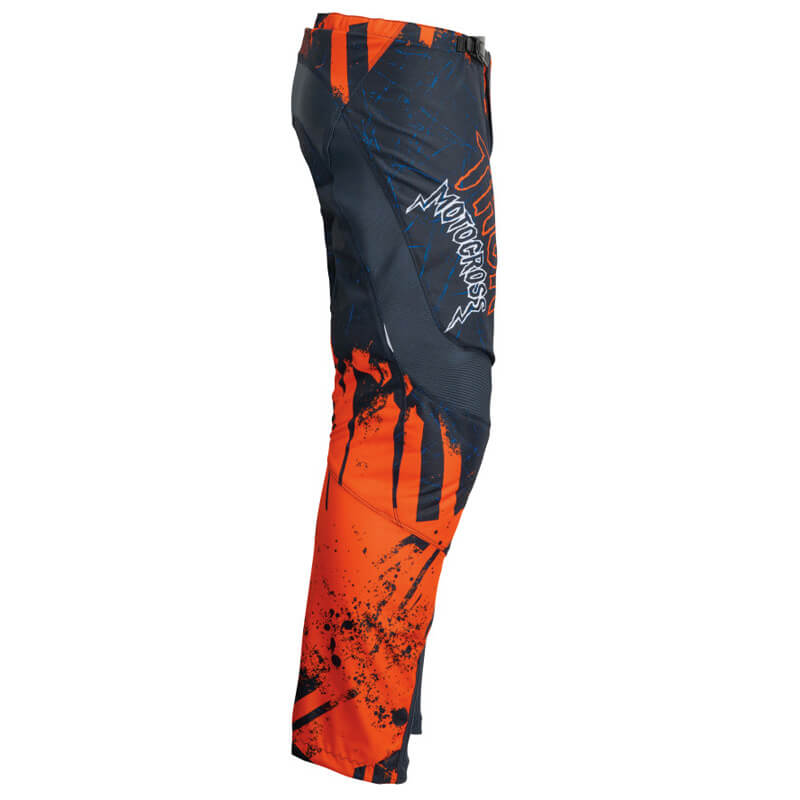 pantalon enfant thor mx sector gnar bleu nuit orange 2023 enduro