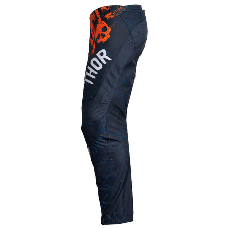 pantalon enfant thor mx sector gnar bleu nuit orange 2023 motocross