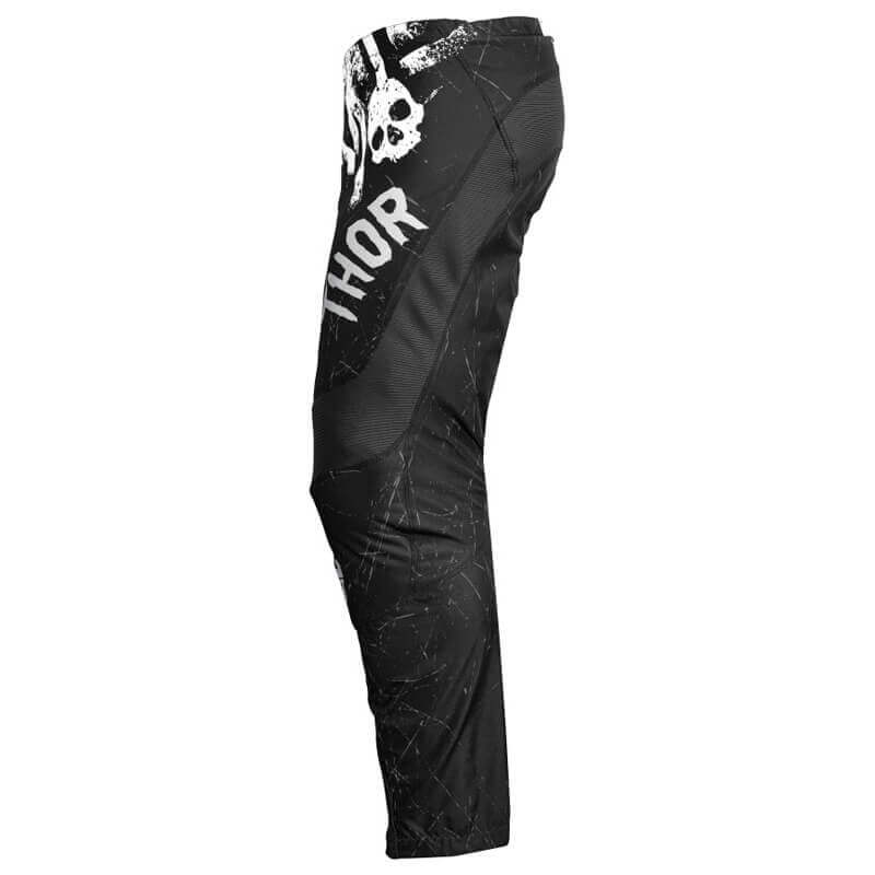 pantalon enfant thor mx sector gnar noir blanc 2023 enduro