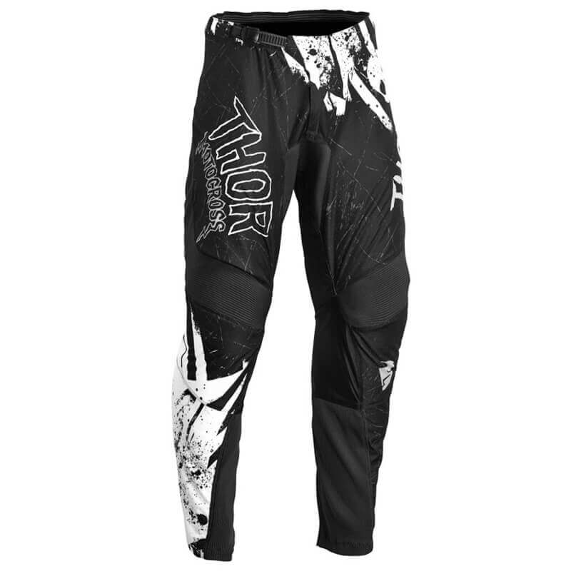 pantalon enfant thor mx sector gnar noir blanc 2023