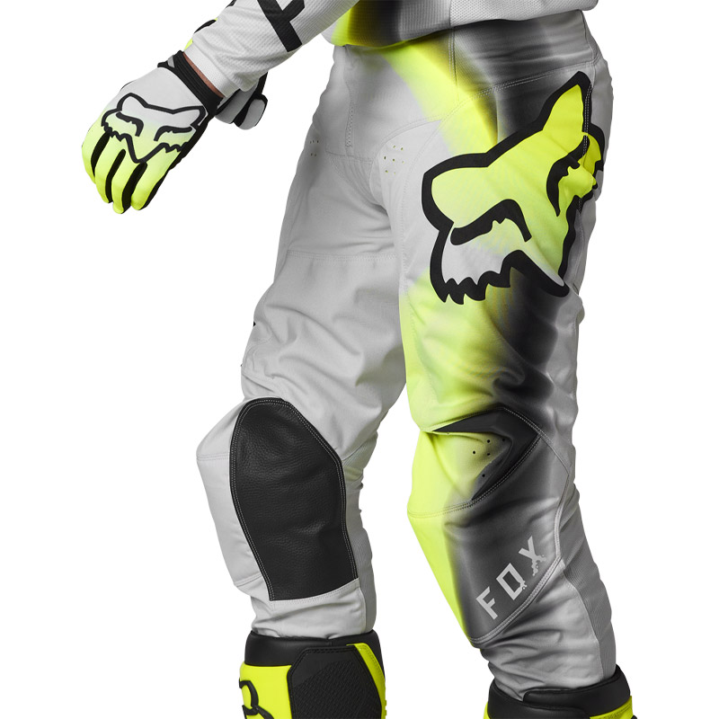 pantalon fox 180 toxsyk 2023 gris jaune fluo motocross