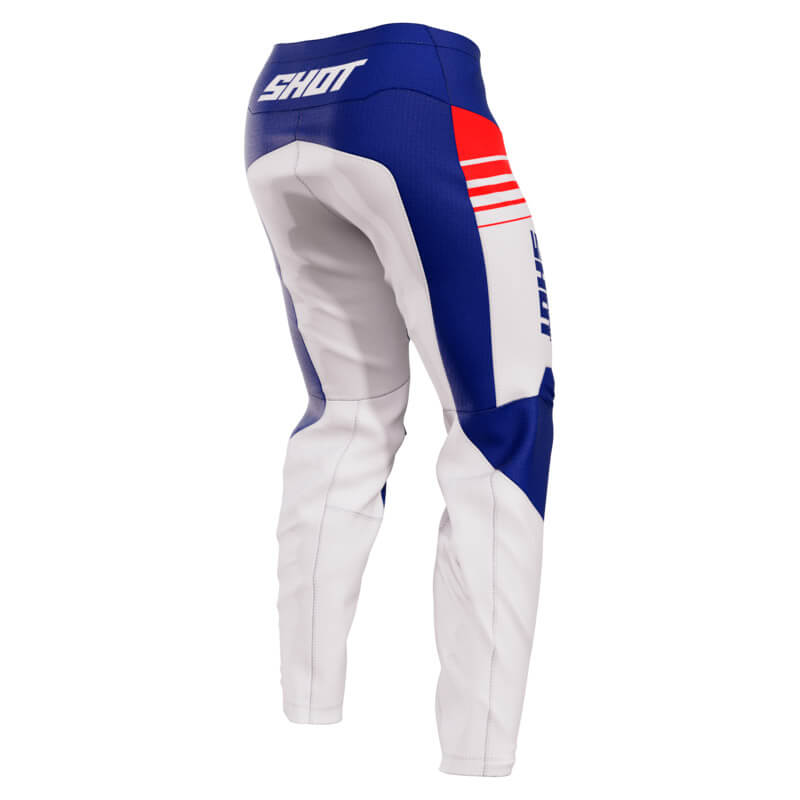 pantalon shot devo peak 2023 bleu blanc rouge moto