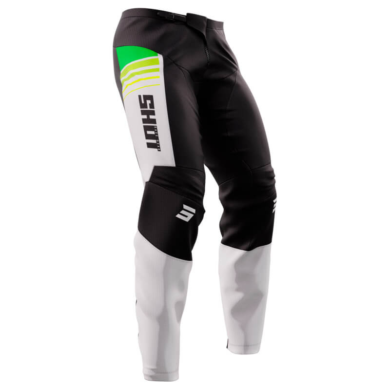 pantalon shot devo peak 2023 noir vert jaune motocross