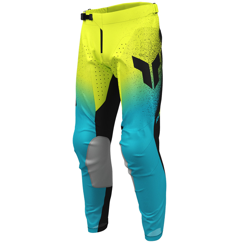 pantalon thor mx 27 launchmode air darkside bleu jaune cross