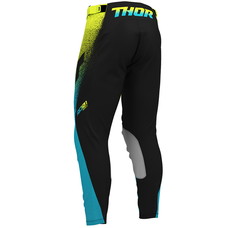 pantalon thor mx 27 launchmode air darkside bleu jaune moto