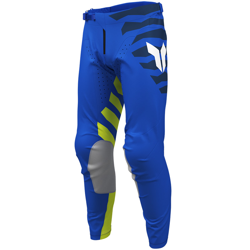 pantalon thor mx 27 launchmode shredder bleu jaune cross