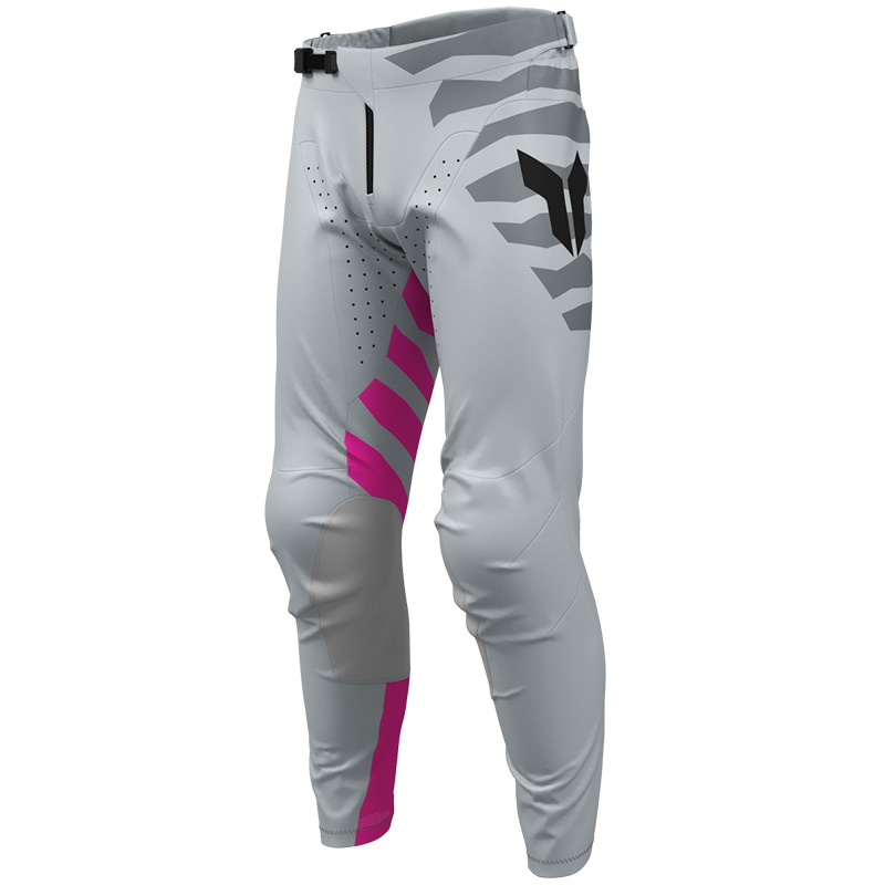 pantalon thor mx 27 launchmode shredder gris rose moto