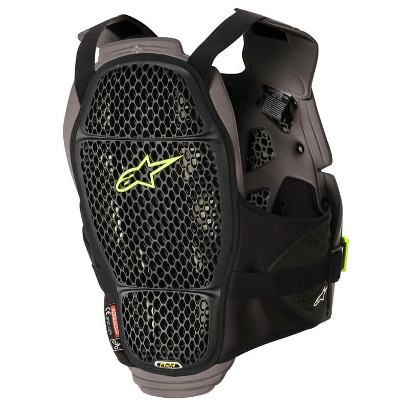 pare pierres alpinestars a4 max noir gris jaune fluo 2020 cross