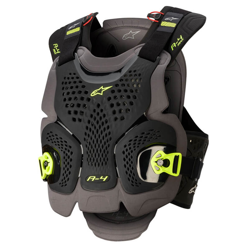 pare pierres alpinestars a4 max noir gris jaune fluo 2020